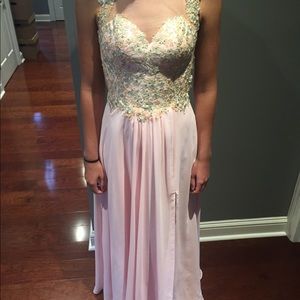 Blush Faviana prom dress.